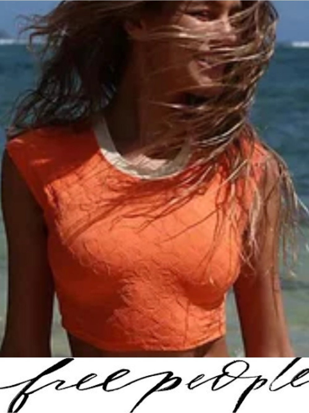 Free People Sonny Swim tee in Nectarine❤️ NWOT Size Large